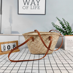 Straw bag ins style hand-woven large-capacity hand-carryable diagonal cross-border seaside vacation beach bag