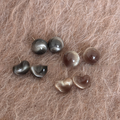 Silver needle love geometric blooming resin earrings niche high-end versatile temperament earrings popular earrings wholesale for women