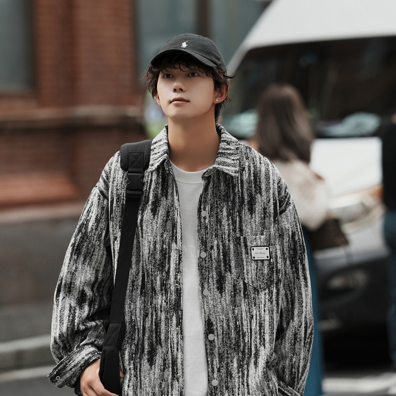 Autumn men's retro tie-dye jacket denim jacket