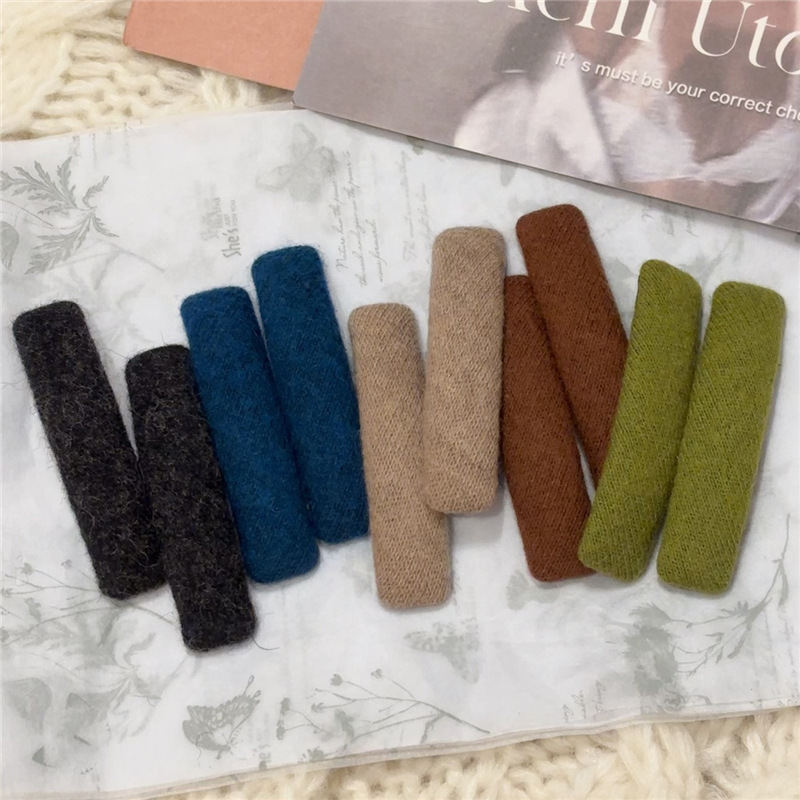 Korean autumn and winter new ins high-end minimalist plush BB clip hairpin side clip bangs ponytail clip hair accessories for women