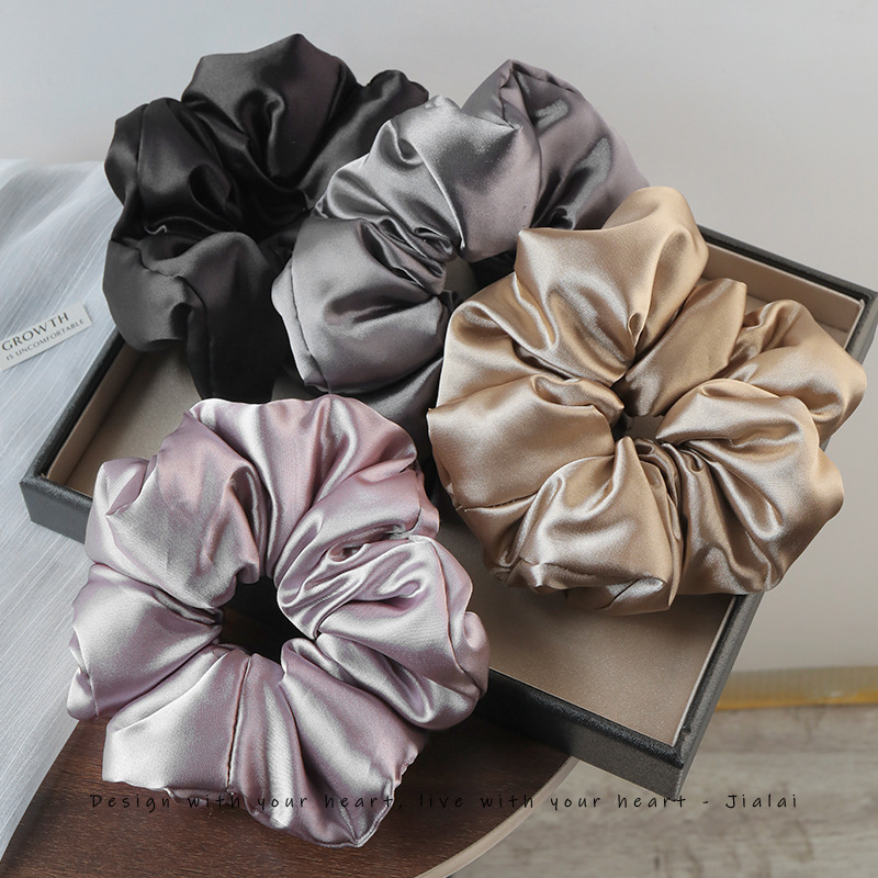 Zhang Xiaohui's same style, oversized simulated silk and cotton large intestine hair ring, soft and non-damaging, satin hair ring, flower hair accessories
