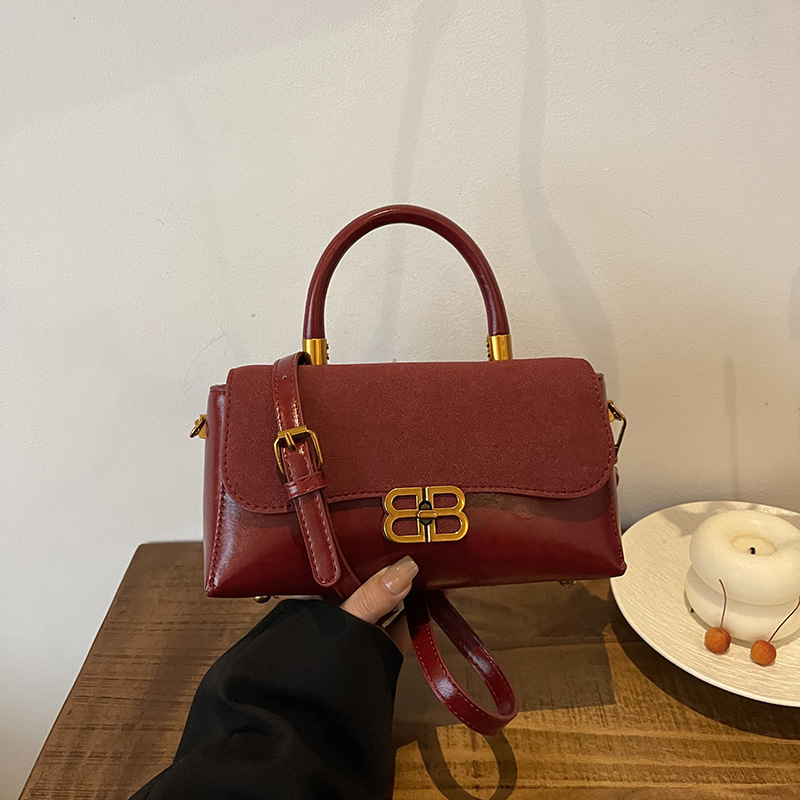 Autumn and Winter Frosted Western Style Suede Handbag Women's 2024 New Korean Style Fashion Versatile Shoulder Crossbody Small Bag