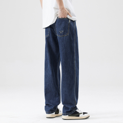 Straight-leg jeans for men, American loose wide-leg pants, new style handsome street casual trousers for boys
