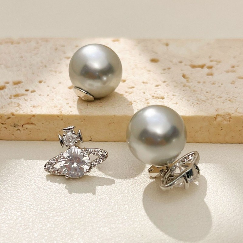 High-end planet style pearl earrings, fashionable and versatile, niche design earrings, light luxury style accessories