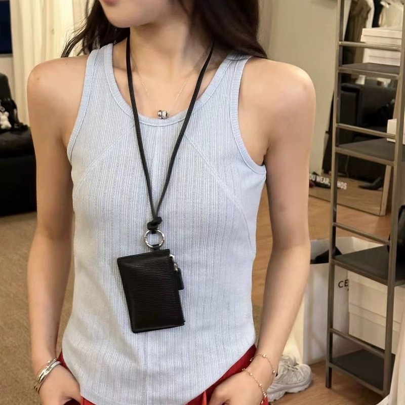 2024 new style halter neck mini bag card bag small and exquisite texture accessories coin purse pendant bag for women