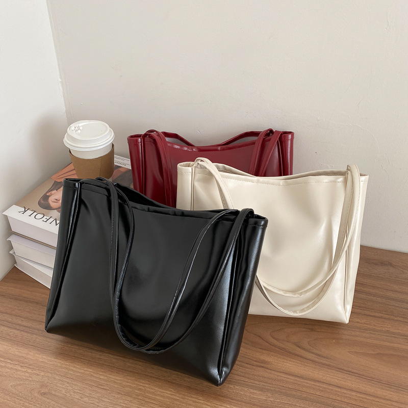 Bags for women 2020 new trendy Korean version trendy shoulder bag large capacity simple tote bag portable solid color large bag
