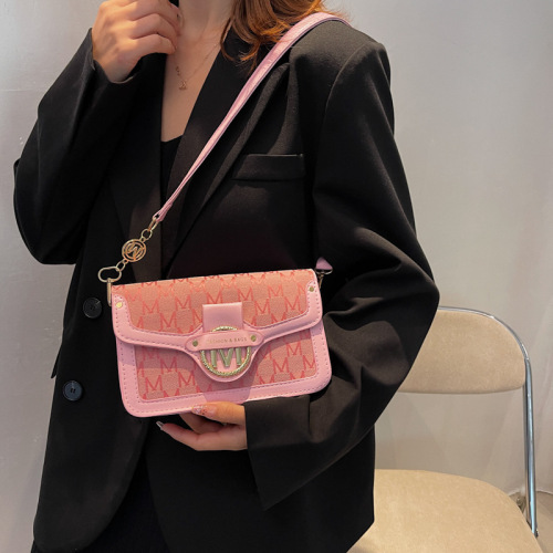 Bags for Women  Early Autumn New Style Printed M Letter Shoulder Handbag Trendy Fashion Lock Small Square Bag for Women