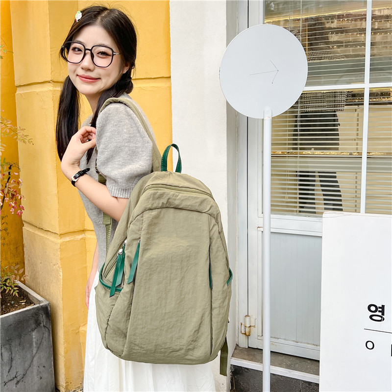2024 New Nylon Large Capacity Backpack Women Ruiying ins Campus Style Lightweight Casual College Student Bag