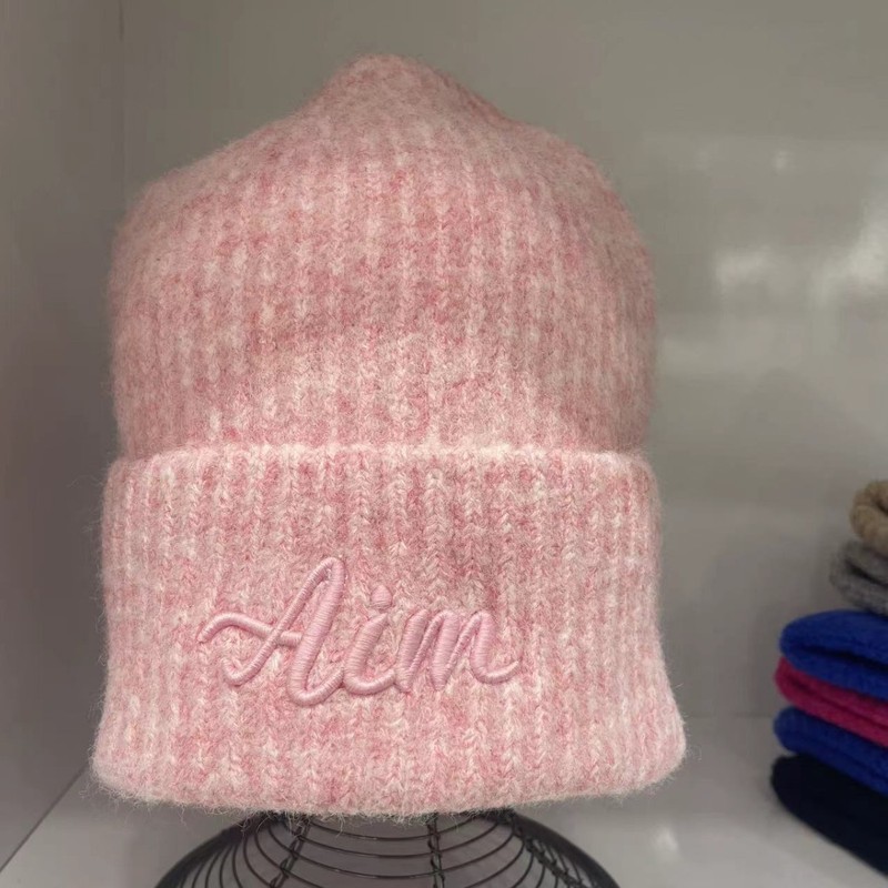 New large head circumference knitted woolen hat for women in autumn and winter, small letter hat with face showing, versatile fashionable warm hat, cold hat for men