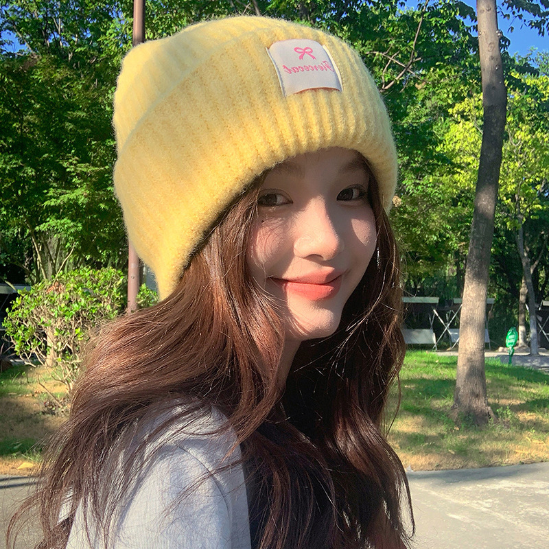 [My head is not round] High-quality knitted hat for women in autumn and winter warm woolen toe cap with large head circumference and small face