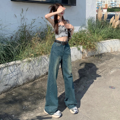 American Retro Hot Girl Pants Summer Low Waist Wide Leg Pants Straight Leg Jeans