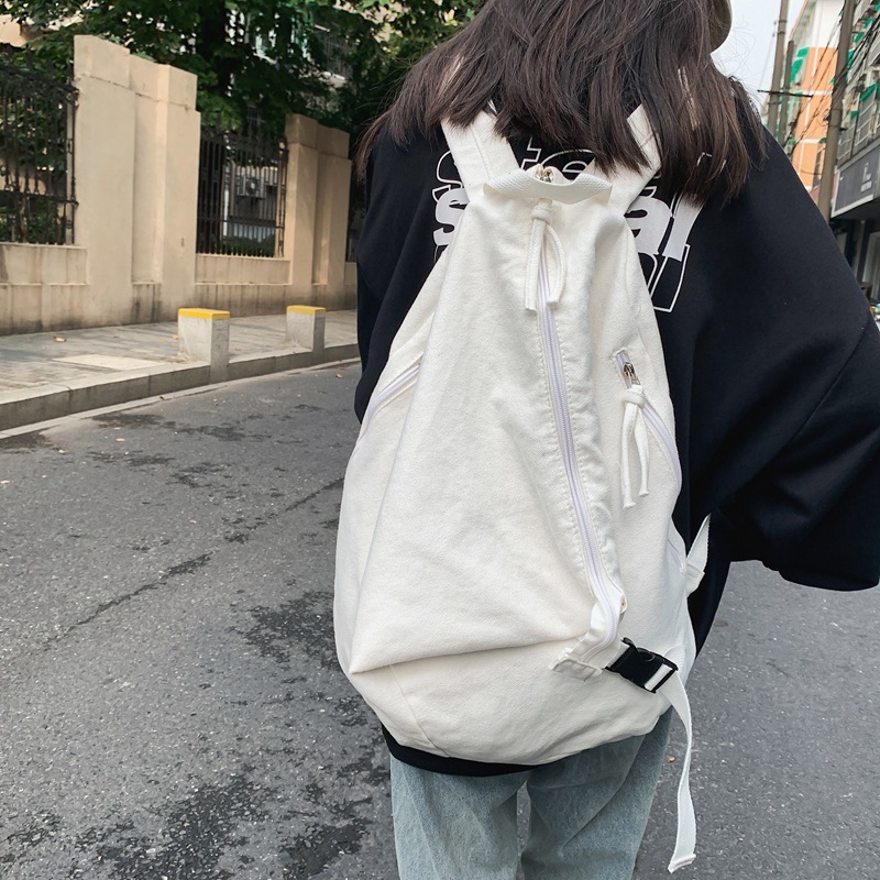 New Korean style outdoor street style backpack, trendy multi-strap pleated bucket bag, fashionable and versatile backpack