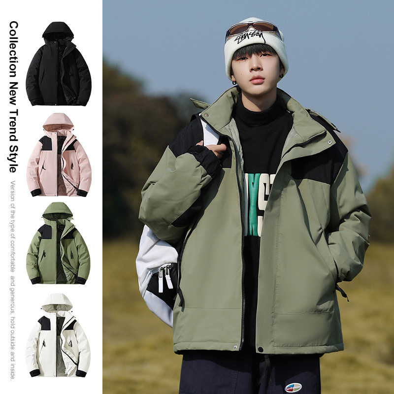 Live broadcast jacket couple outdoor cotton jacket graphene self-heating cotton jacket windproof and waterproof
