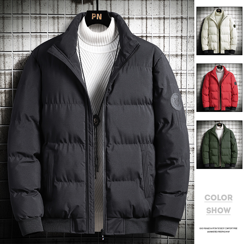 Autumn and winter cotton-padded jackets for men, new Korean style stand-up collar trendy thickened short cotton-padded jackets