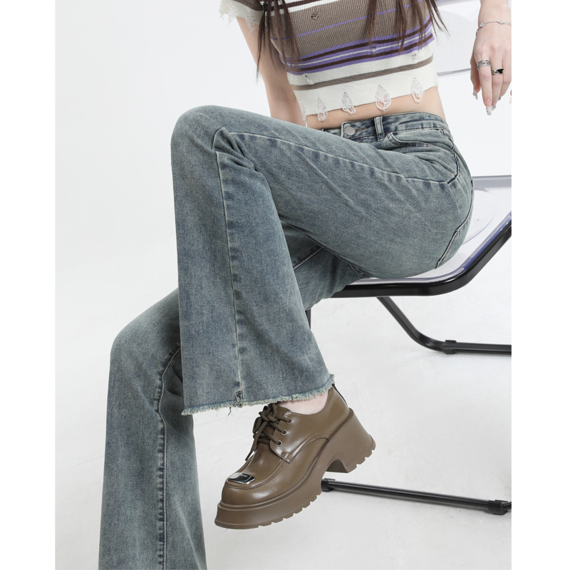 High-waisted flared jeans for women, new slimming butt-raising wide-leg pants, horse hoof pants