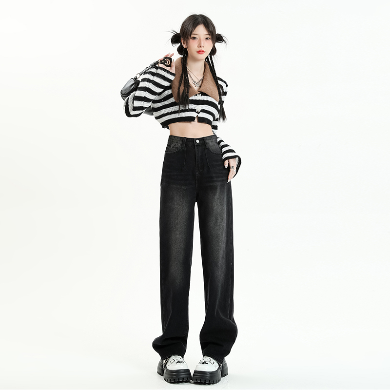 American retro straight trousers new autumn and winter style