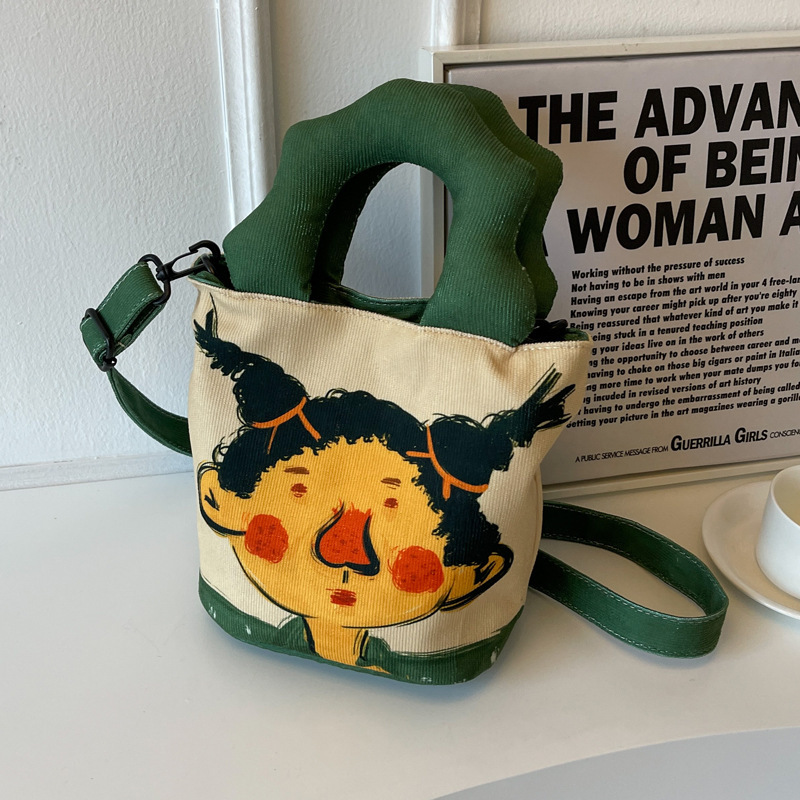 Niche design small bag for women new cartoon cute hand shoulder bag Korean version popular crossbody bucket bag