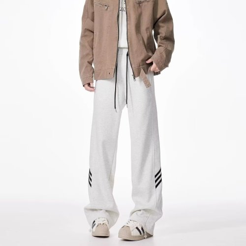 Youth autumn and winter American retro drape wide-legged loose casual drawstring striped sports pants for men and women trendy