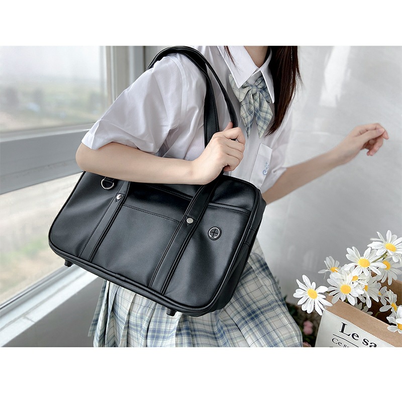 Japanese student handbag JK uniform bag shoulder PU uniform bag commuter briefcase backpack computer bag travel bag