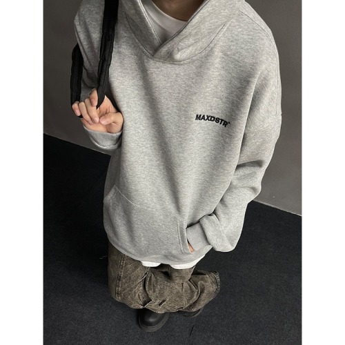 Trendy couple embroidered hooded sweatshirts for men and women, autumn American retro high street loose jackets