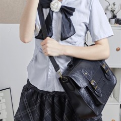 Student backpack college style niche simple postman retro large capacity