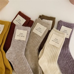 Socks thickened cashmere socks Japanese Korean socks women's mid-calf ins trendy socks pile socks for women