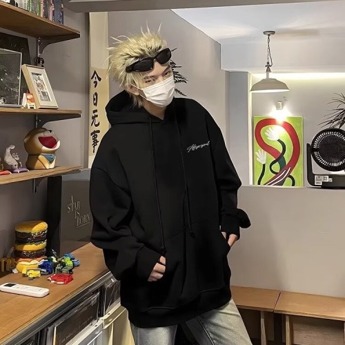 American high street letter print sweatshirt men's new heavy casual high-end long-sleeved hoodie