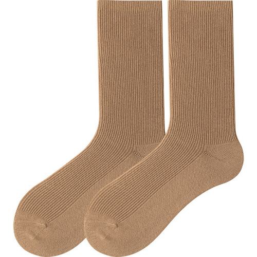 Socks pure cotton women's mid-calf socks deodorant sweat-absorbent combed cotton socks casual all-match pile socks