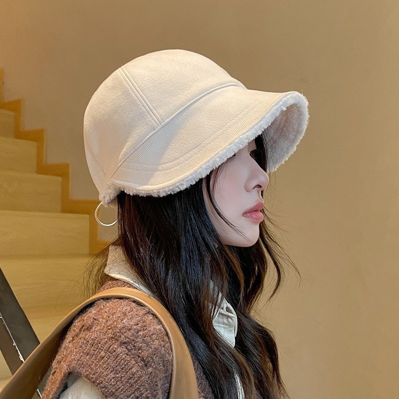 Thickened hat for women, new winter style, versatile, high-looking, stylish, high-end, double-sided, face-shaping peaked cap
