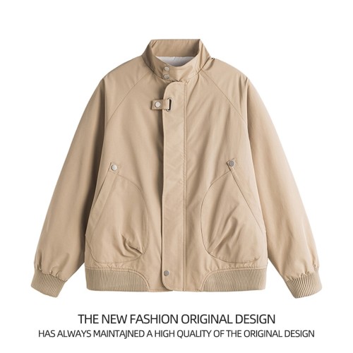 Trendy men's autumn American retro baseball collar bomber jacket autumn loose casual versatile simple coat