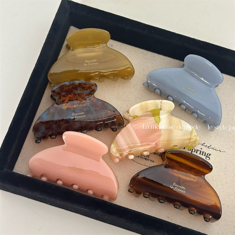 Korean version of high-end small acetic acid gripping clip, sweet temperament hair clip, half-tied shark clip, hair accessory for the back of the head