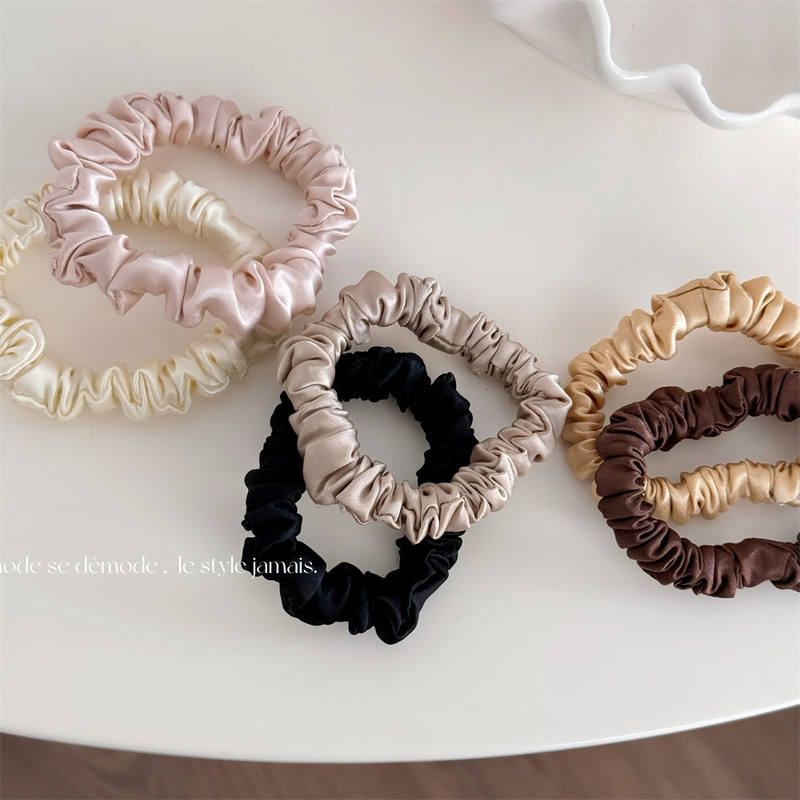 Silk fabric thickening does not hurt hair small intestine hair band high elasticity traceless simple summer ball hair tie hair band for women