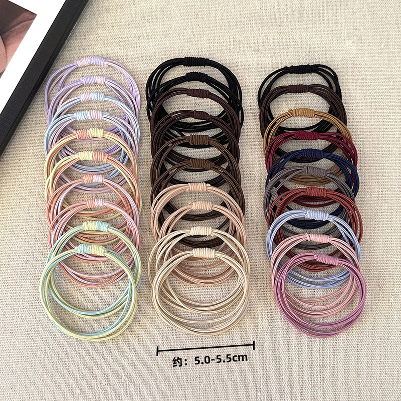 Wholesale Korean style hair ties, Internet celebrity high elasticity, ponytail multi-strand hair rope for women, basic versatile hair accessories, rubber bands