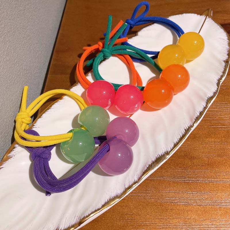 Colorful Ball Rubber Band Headband Hair Accessories Hair Rope Girls Jewelry Hair Tie Girls Cute Jelly Hair Accessories