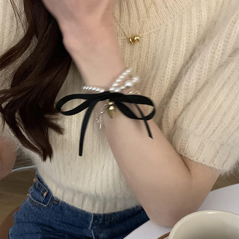 Korean version of light luxury niche exquisite love bow hair band bracelet new high-end hair accessories headwear