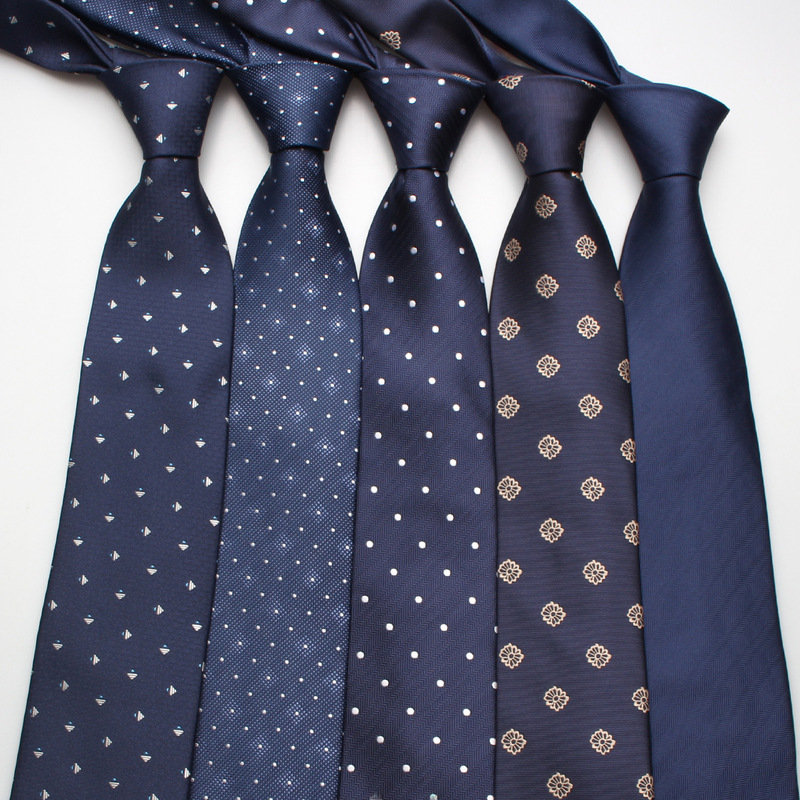 Men's 8cm business formal polyester tie blue series tie for men men's wedding casual tie