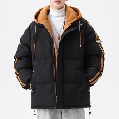 Regular style trendy long-sleeved youth loose-fitting winter cotton jacket men's thickened warm and cold-proof versatile hooded