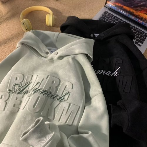 Heavy sweatshirt men's trendy brand hooded spring youth American retro new spring and autumn style boys American style