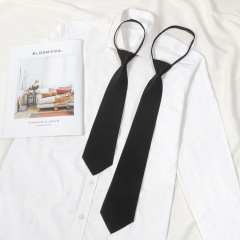 Black tie men's zipper style lazy free shirt decoration Japanese jk long and short style college style student hand-tying for women