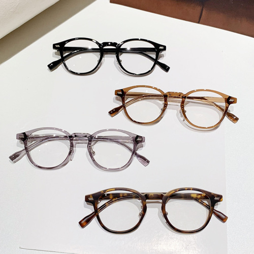 Fashionable retro small round frame anti-blue light reading glasses for women, fashionable personality cross-border high-definition western-style reading glasses for the elderly