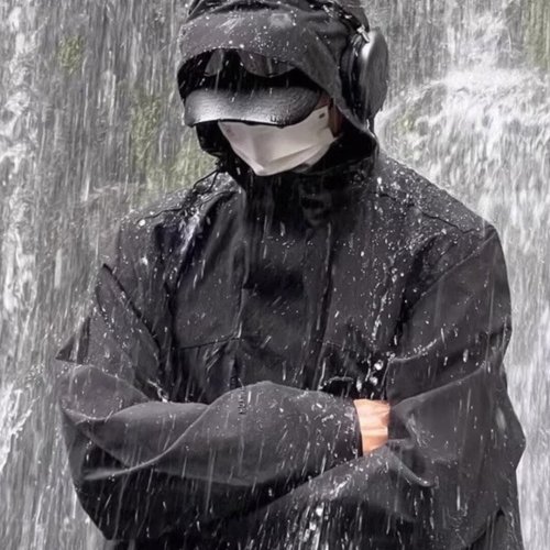 Teenagers new hooded assault jacket men and women spring and autumn functional style loose contrast color stitching waterproof jacket trendy