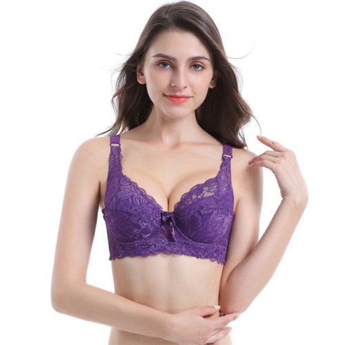 Ultra-thin cotton cup adjustable bra, lace sexy hot style bra with underwire push-up women's underwear