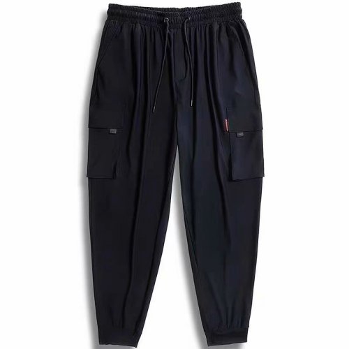 Overalls men's summer men's new style men's ice silk pants loose thin trendy