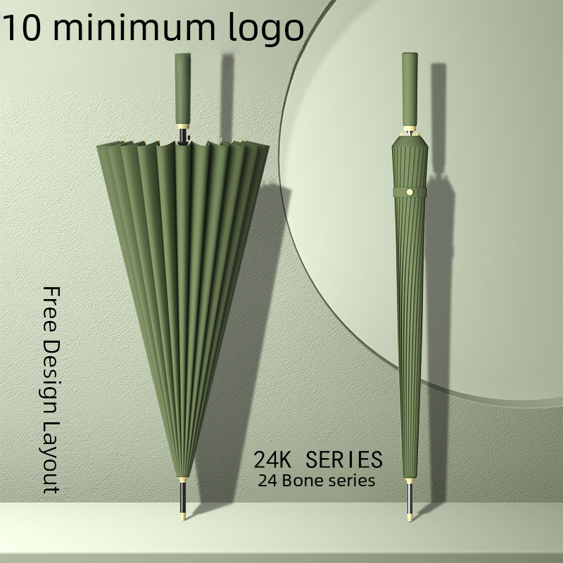 24 rib automatic umbrella large extra large straight pole long handle umbrella rain or shine