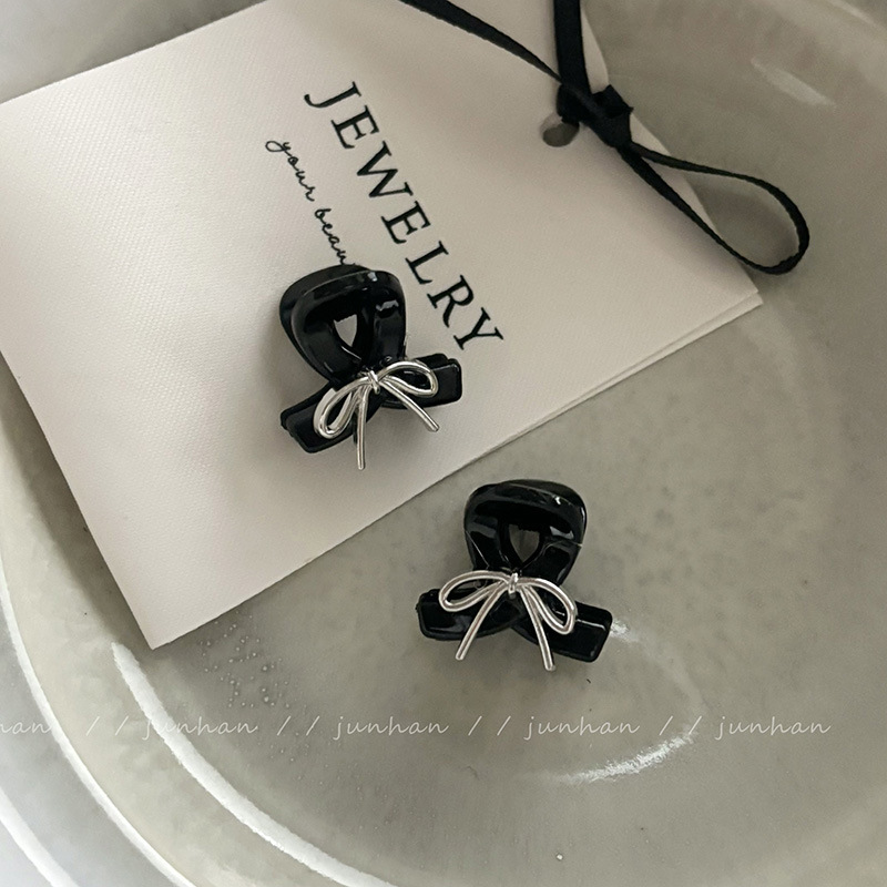 Korean new bow mini clip bangs hair clip temperament silver hair clip hair clip versatile hair accessories for women