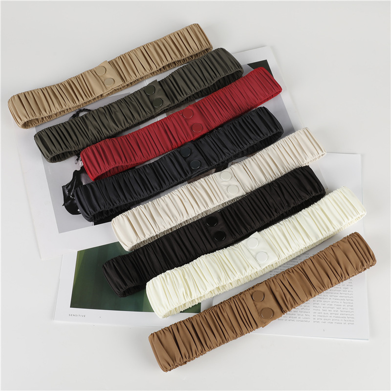 Elastic waistband, down jacket girdle, versatile waist-cinching cotton coat, soft cloth, simple elastic waistband, wide women's decoration with skirt