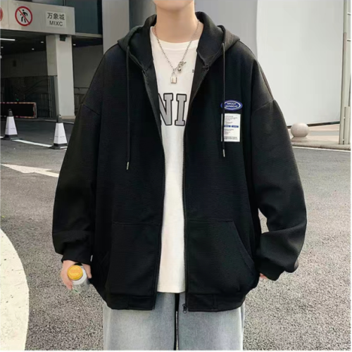 Handsome sweatshirt zipper autumn pullover trendy men ins youth popular hooded daily