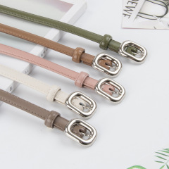 Genuine Leather Women's Thin Belt Cowhide Versatile Fashion Women's Korean Style Simple Hong Kong Style Jeans Girls Belt