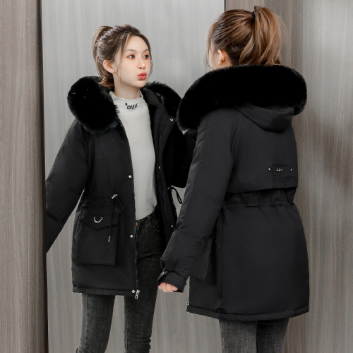 Winter new style velvet thickened parka jacket women's short women's down cotton coat women's winter clothing