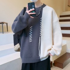 Autumn and winter casual crew neck sweater men's knitted bottoming shirt